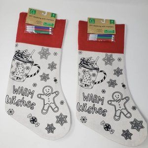 2 Crafter's Square DIY Christmas Stocking with Markers to Color Gingerbread Man